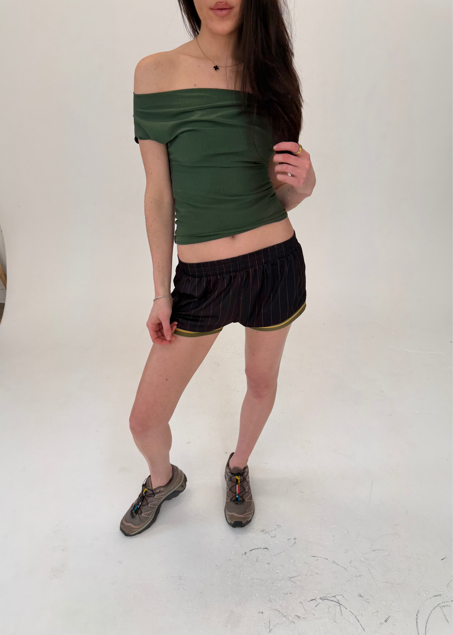 Forest Green Off Shoulder Top