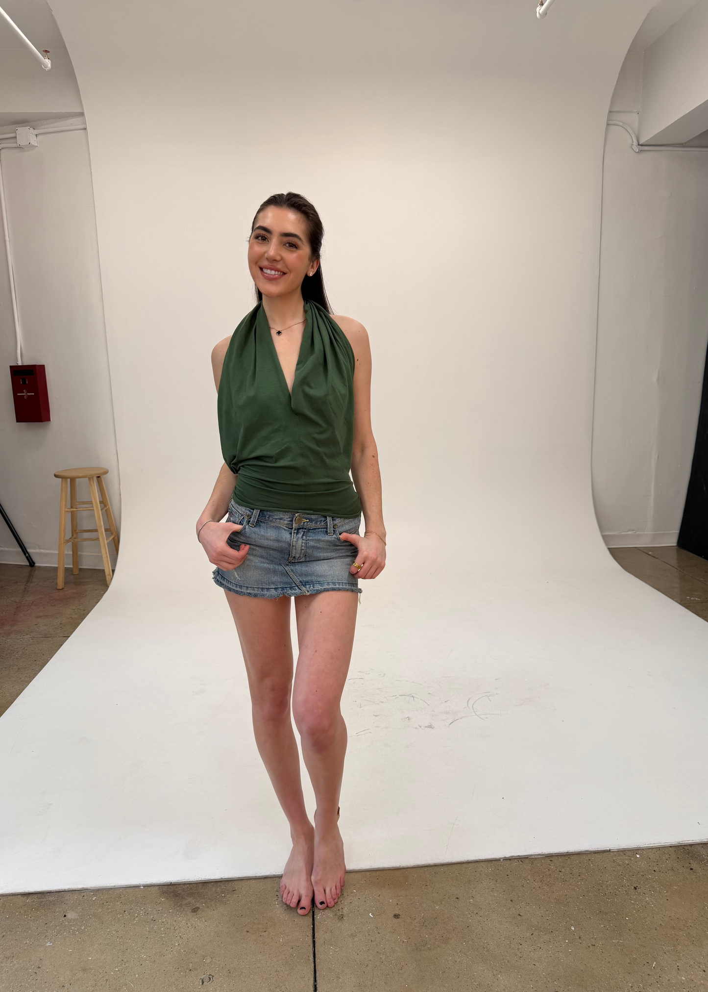 Forest Green Multi Top