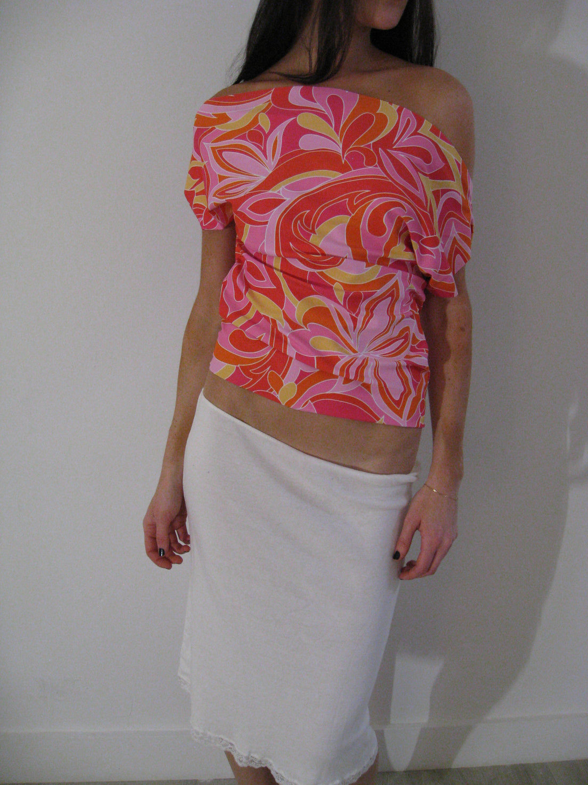 Sorbet Swirl Off Shoulder Top