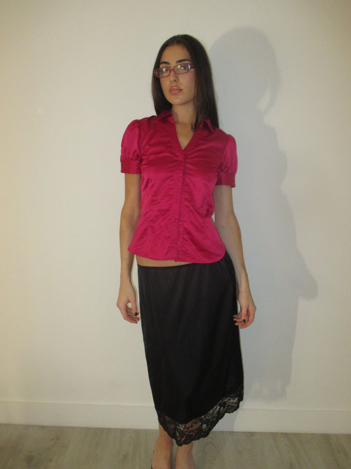 Hot Pink Collared Top