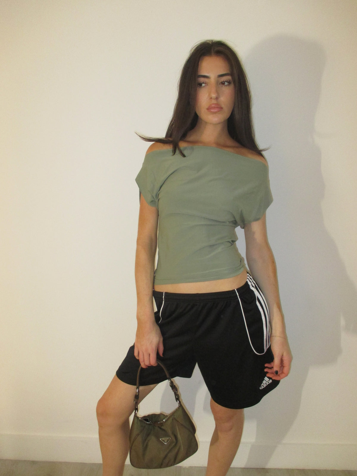 Olive Green Off Shoulder Top