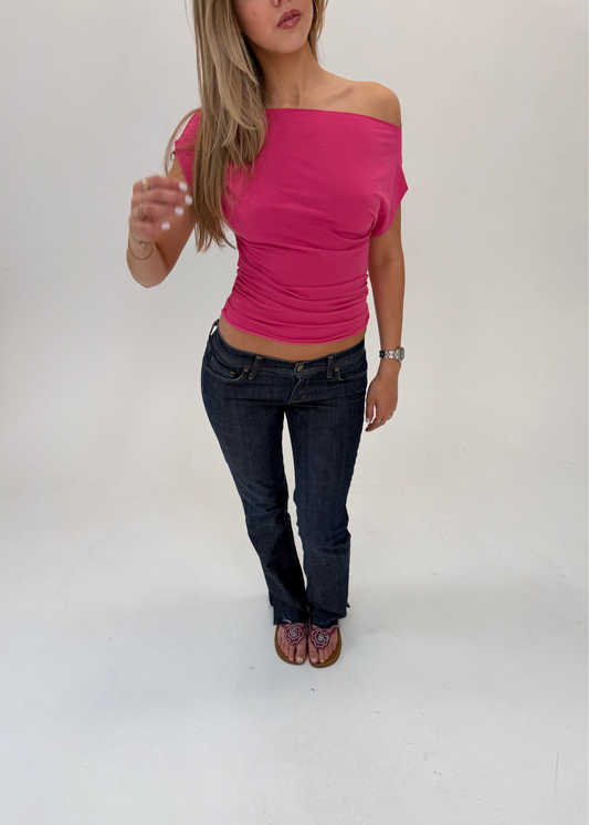 Hot Pink Off Shoulder Top