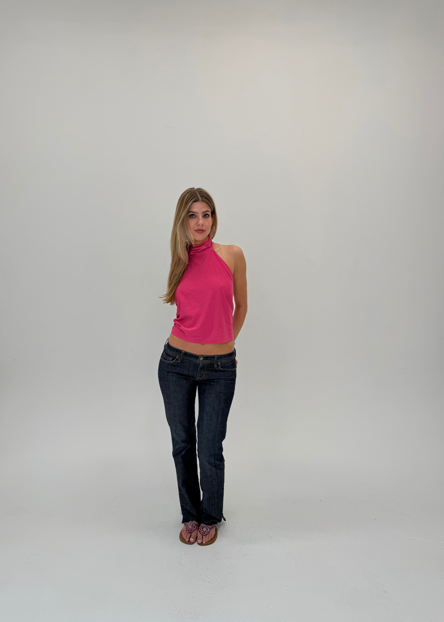 Hot Pink High Neck Top