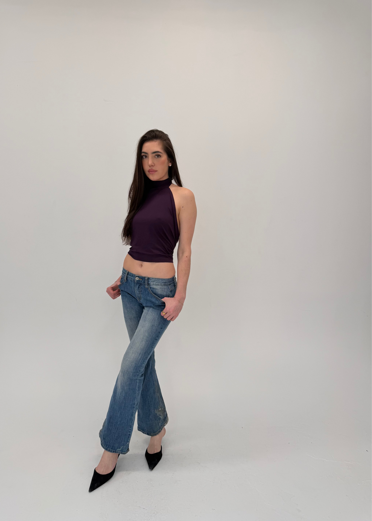 Plum High Neck Top