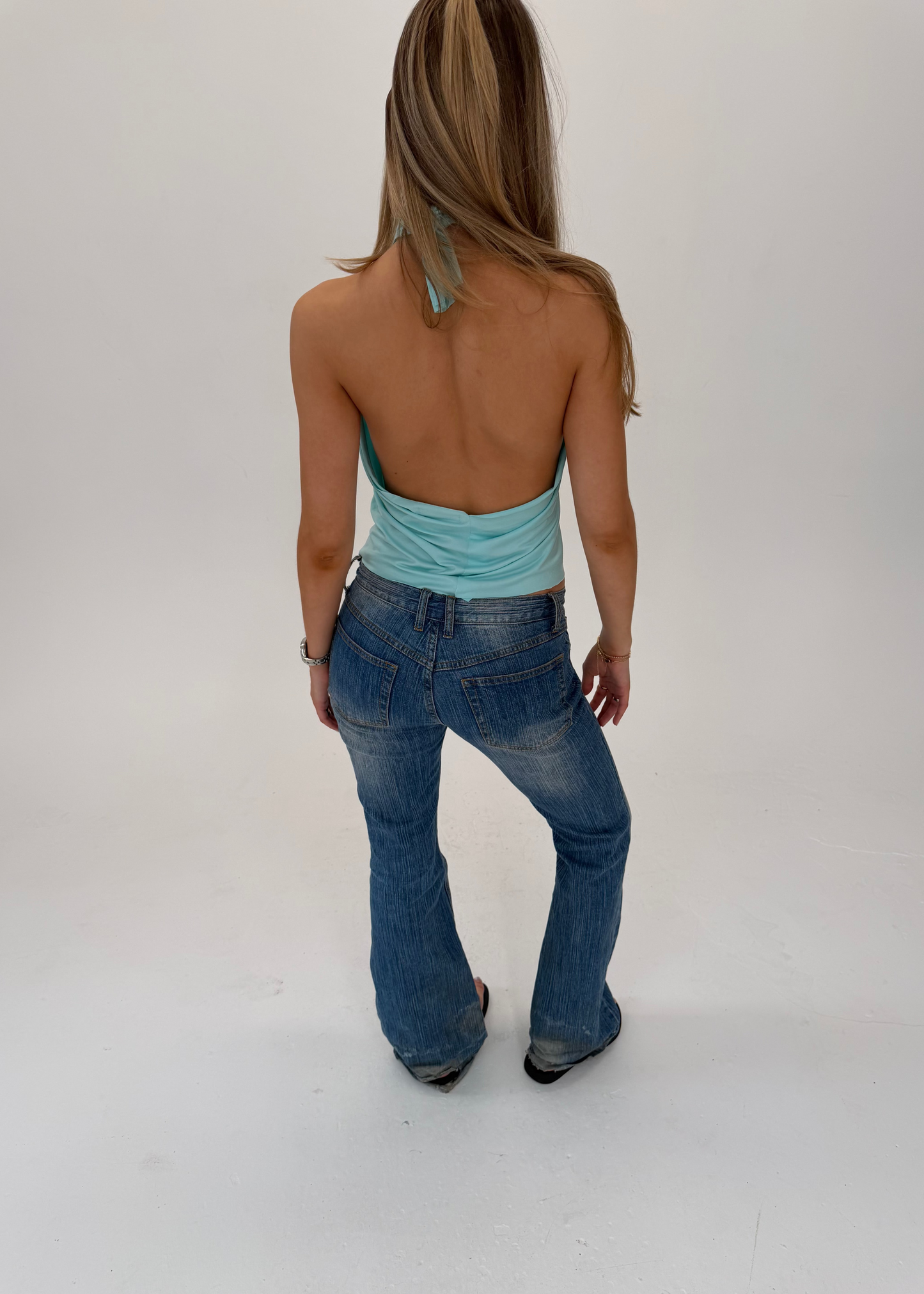 Aqua High Neck Top
