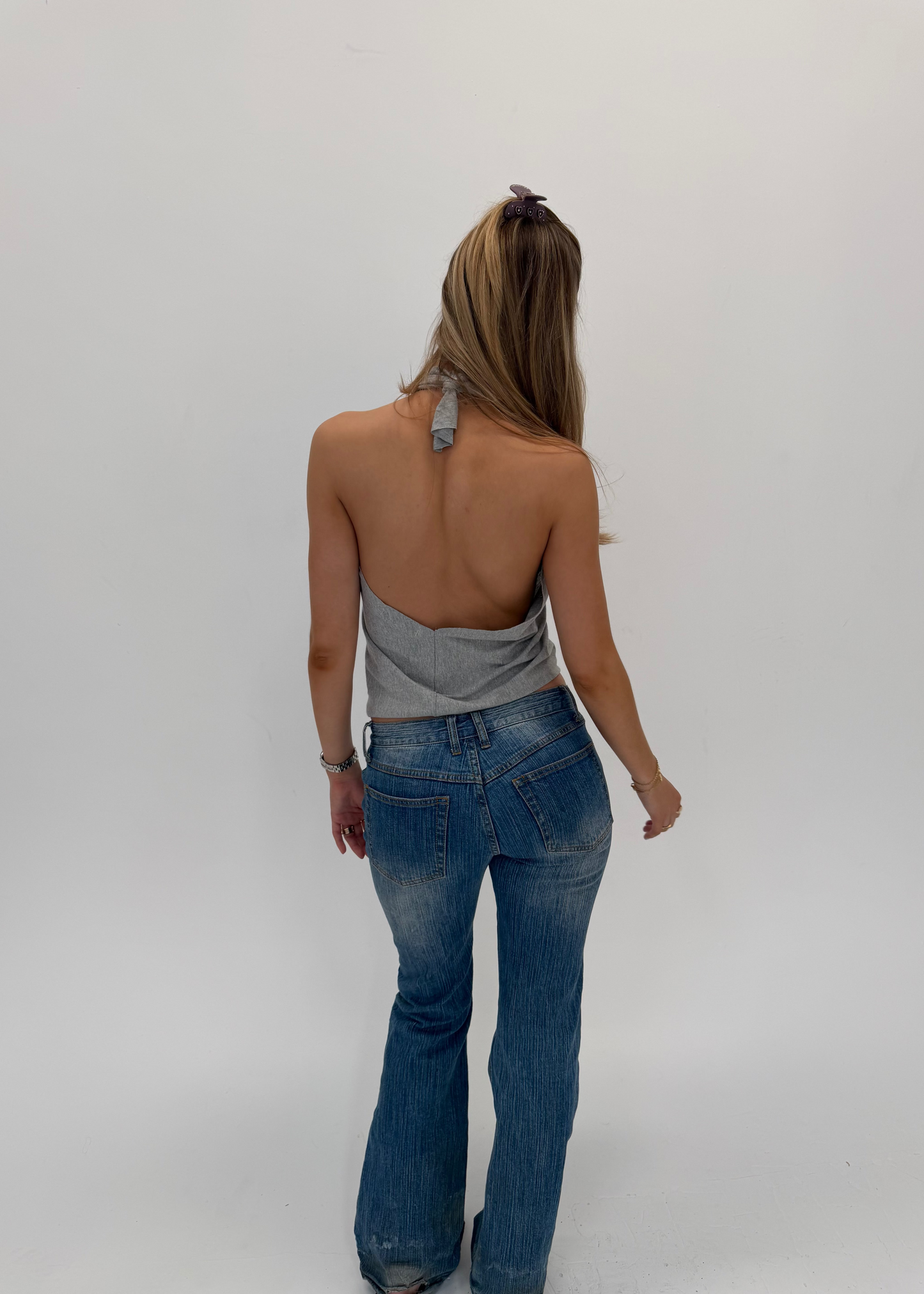 Grey High Neck Top