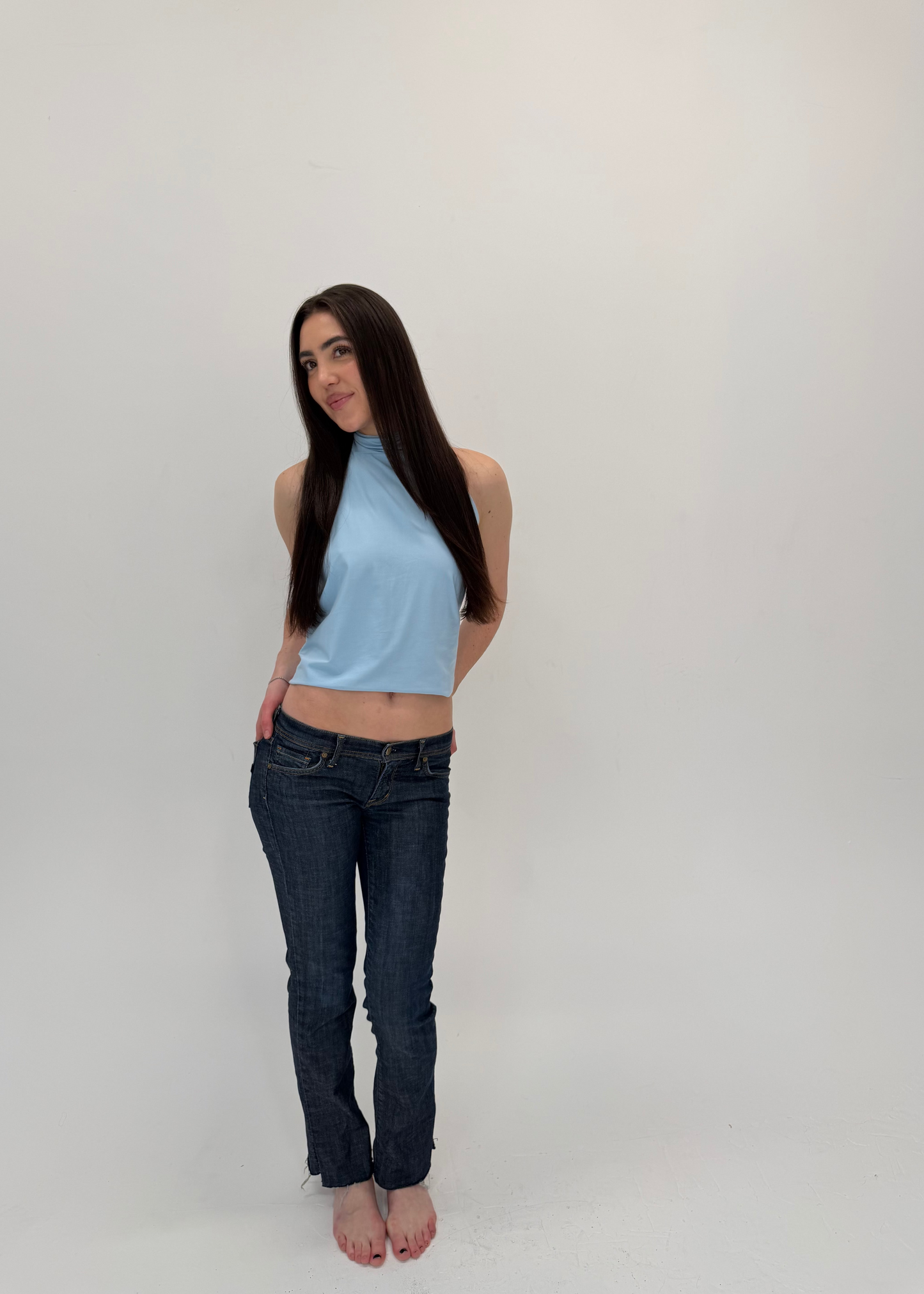Baby Blue High Neck Top