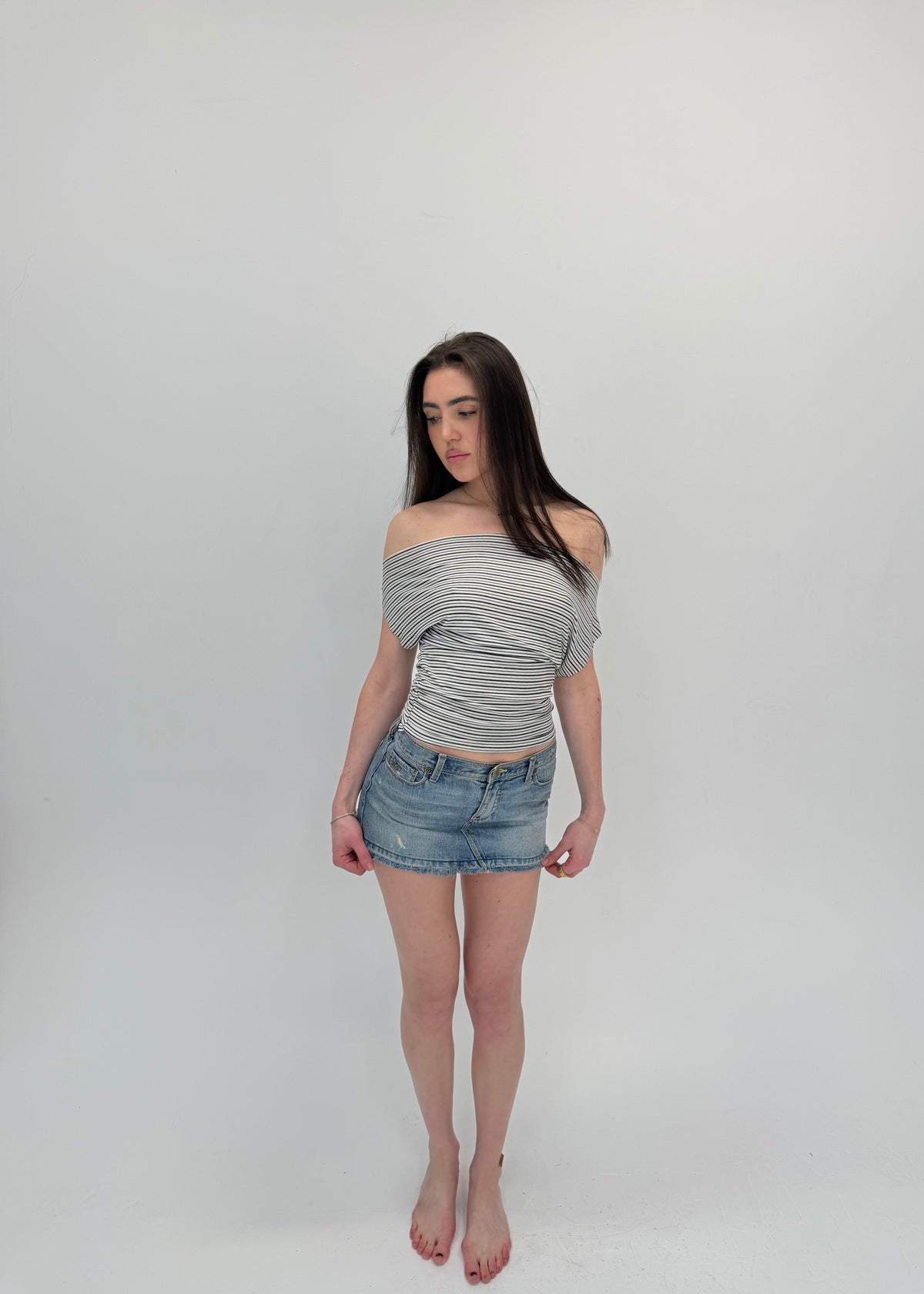 Downtown Lines Off Shoulder Top