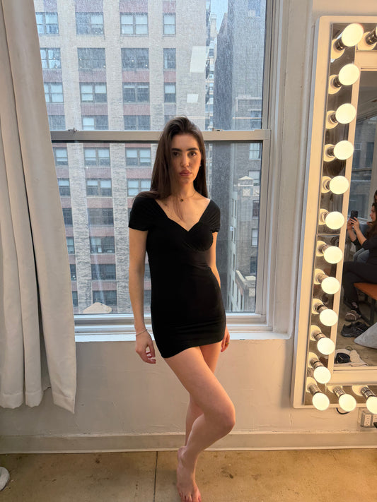 Black Body Wear Wrap Top/Dress