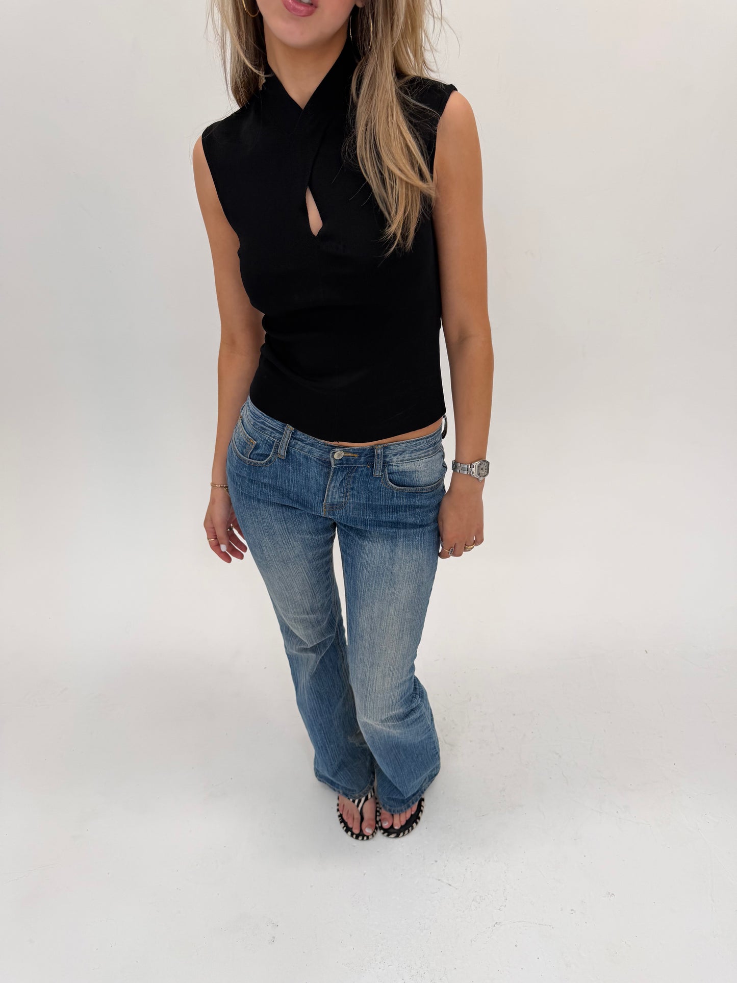 Black Keyhole Top