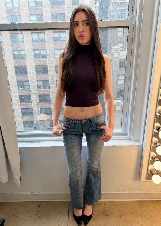 Plum High Neck Top