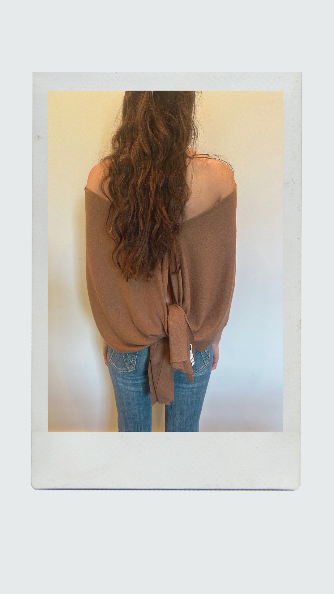 The Deux Knit Top In Mocha Brown (can be worn as plunge & poncho)